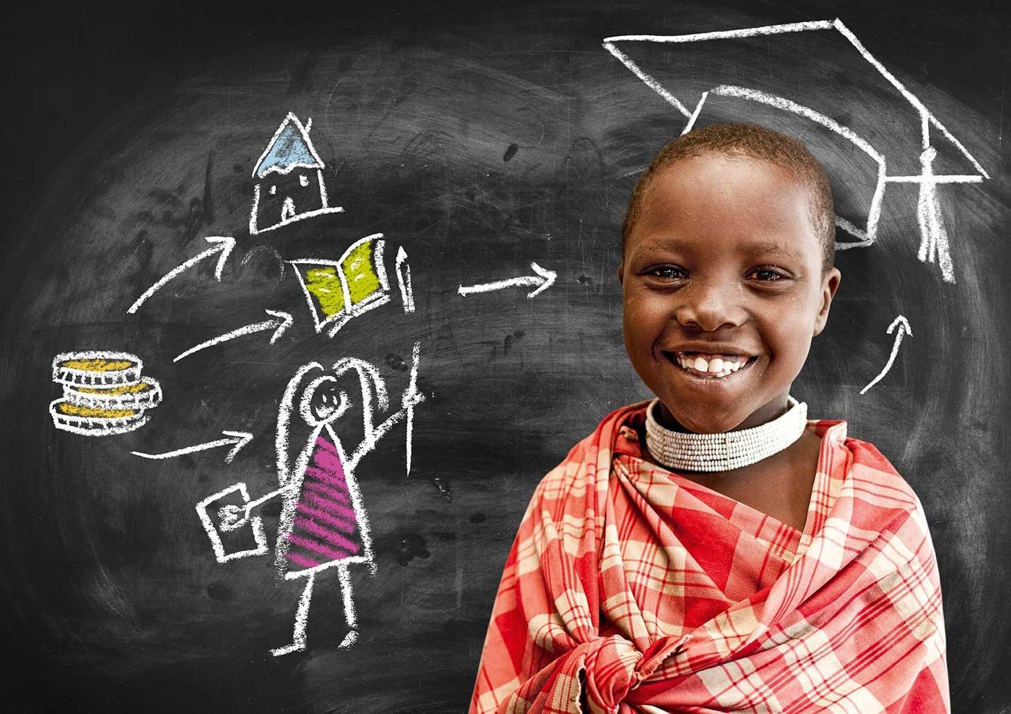 Kind vor einer Tafel (Quelle: Kindernothilfe) Kind vor einer Tafel (Quelle: Kindernothilfe)