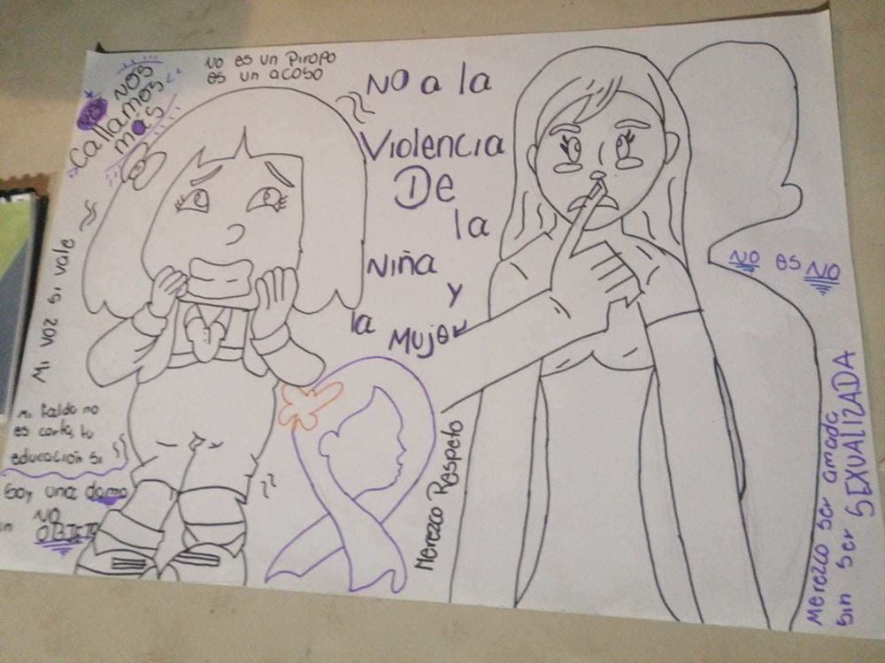 Ein selbst gemaltes Plakat gegen Gewalt an Kindern (Quelle: CASM) Ein selbst gemaltes Plakat gegen Gewalt an Kindern (Quelle: CASM)